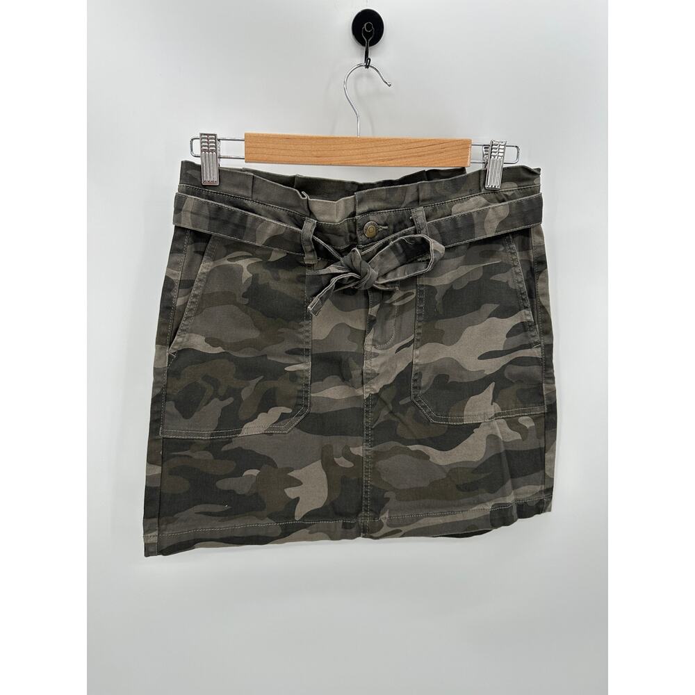 Blue Spice Womens Y2K Camo Skirt Sz 7 Grunge Gorpcoreโ Retro Festival Belted
